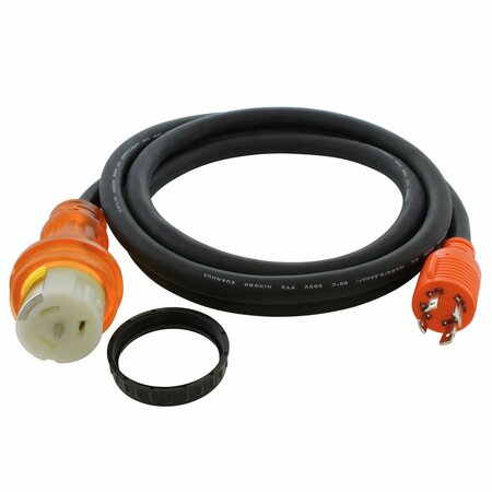 AC WORKS 10ft L14-30P 30A 4-Prong Locking Plug to CS6364 50A Connector Temp Power Cord TEL1430-010